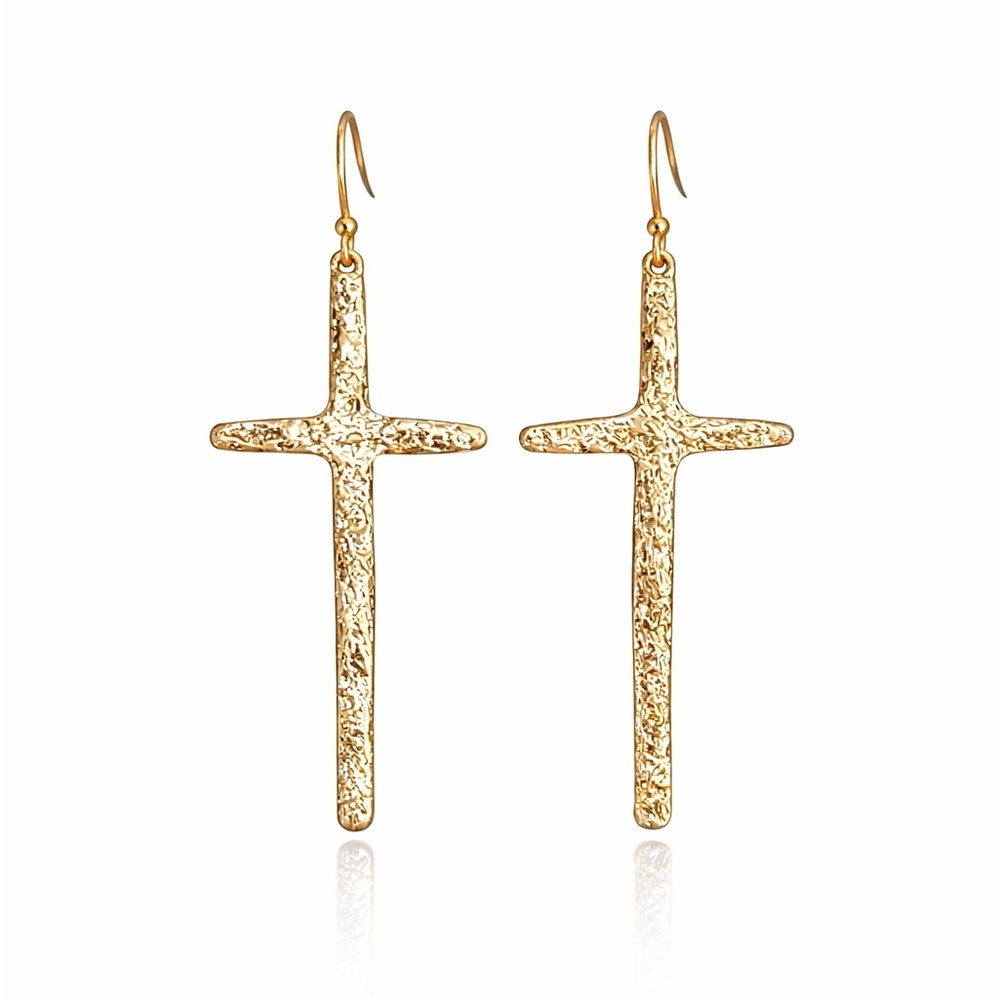 Minimalist Gold Cross Earrings
